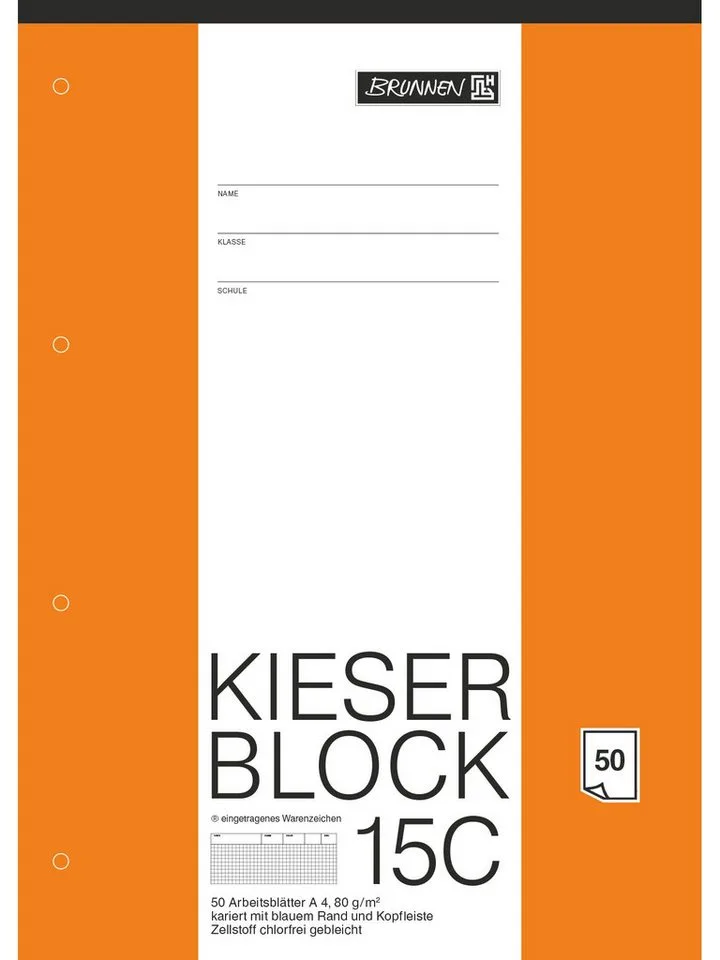 Collegeblock Block kariert 5 mm A4 50 Blatt by Baier & Schneider – product photo