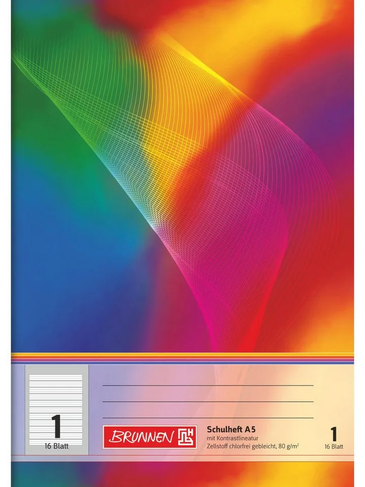 Schulheft Schulheft A5 Lineatur 1 16 Blatt mehrfarbig de Baier & Schneider – photo produit