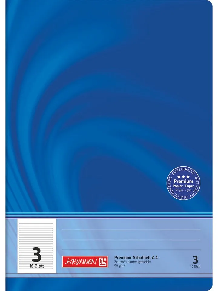 Schulheft Schulheft Premium Vivendi A4 Lineatur 3 blau, zwei Linien pro Zeile 3 5 mm Abstand Lineatur 3 by Baier & Schneider – product photo