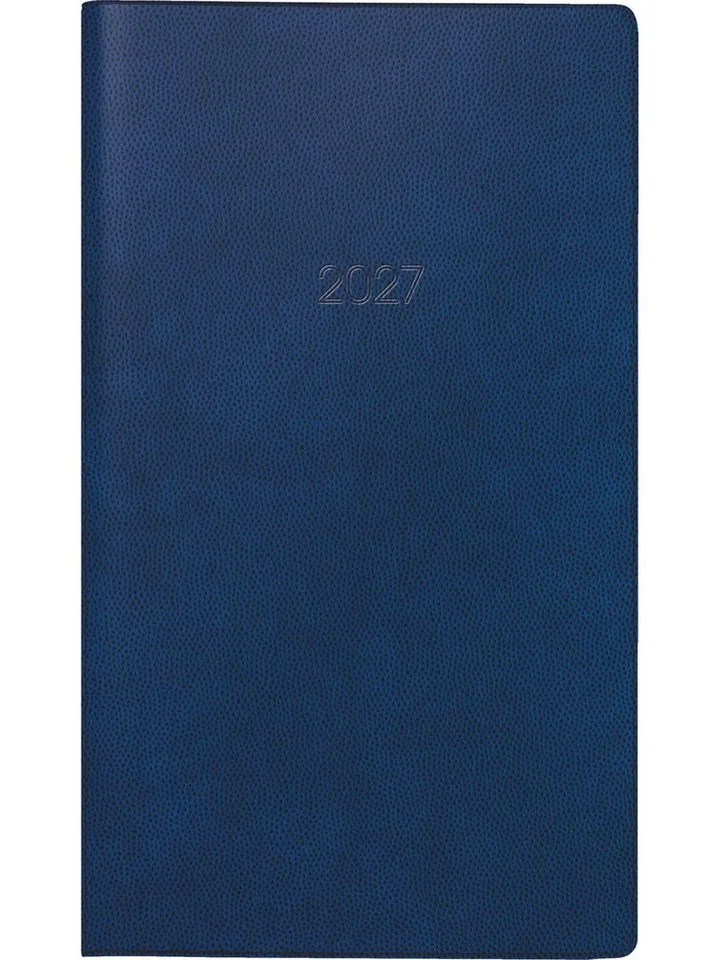 Taschenkalender Taschenkalender Modell 740 2027 A6 dunkelblau, Leporello-Falz von Baier & Schneider in Blau – Produktfoto