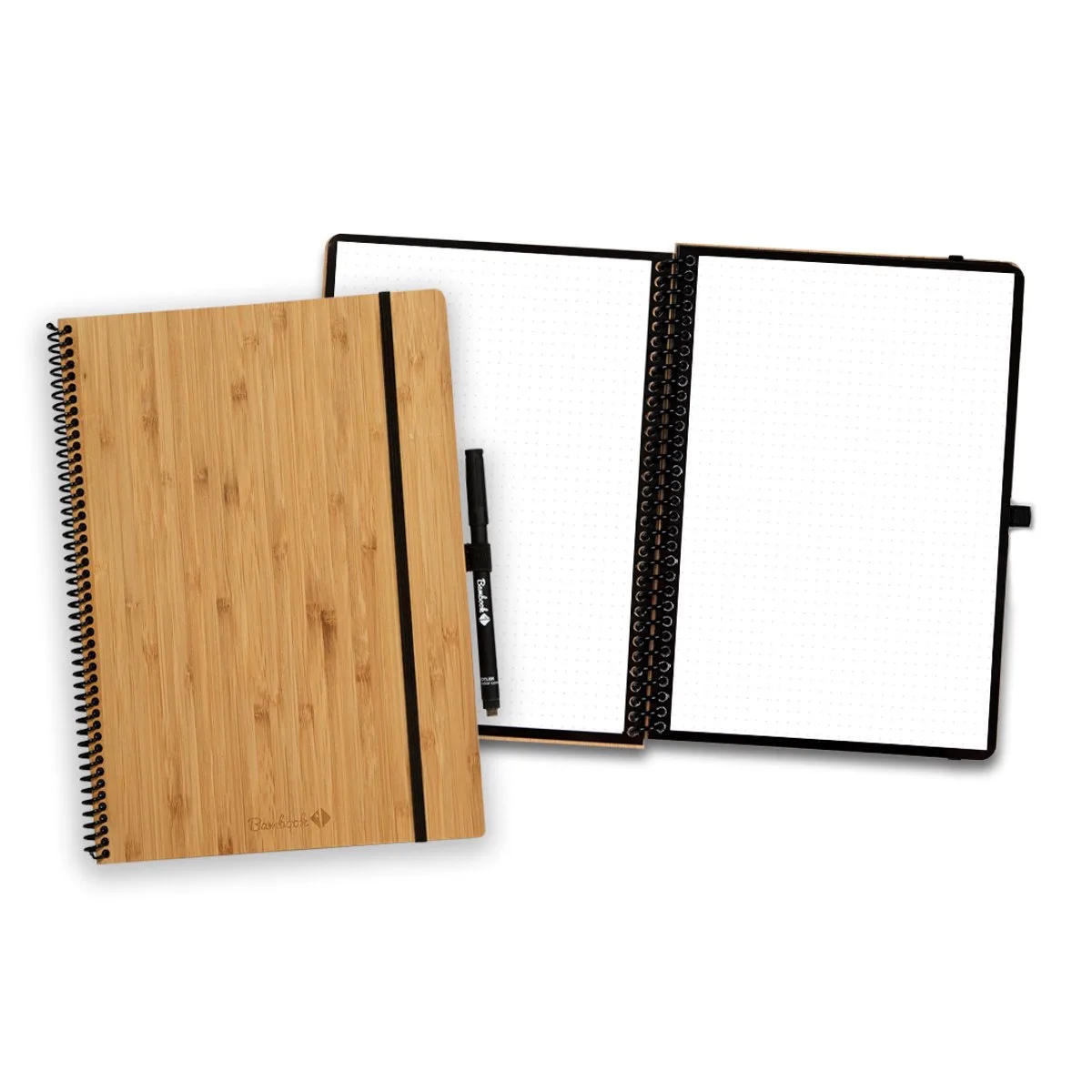 Classic uitwisbaar notitieboek - Hardcover - A4 - Dotted pagina's - Duurzaam, herbruikbaar whiteboard schrift - Met 1 gratis stift de Bambook en Bamboe – photo produit