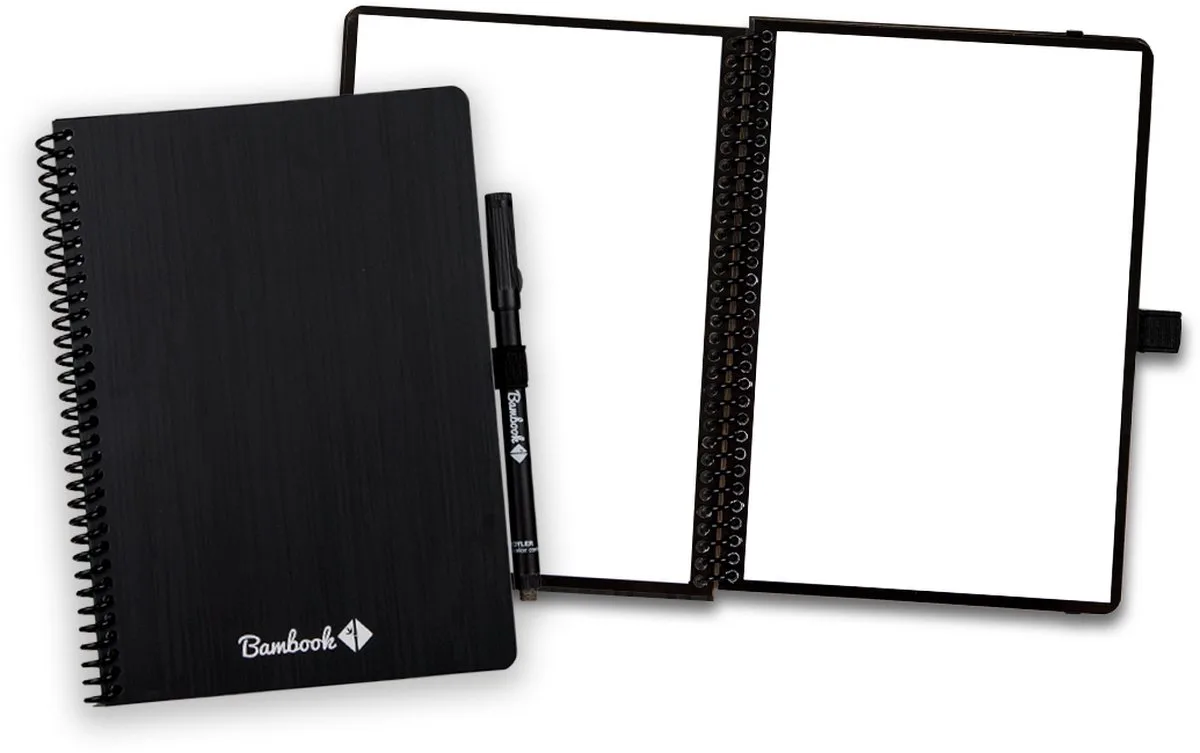 Classic uitwisbaar notitieboek Original - A5 - Blanco pagina's - Duurzaam, herbruikbaar whiteboard schrift - Met 1 gratis stift de Bambook en Noir – photo produit