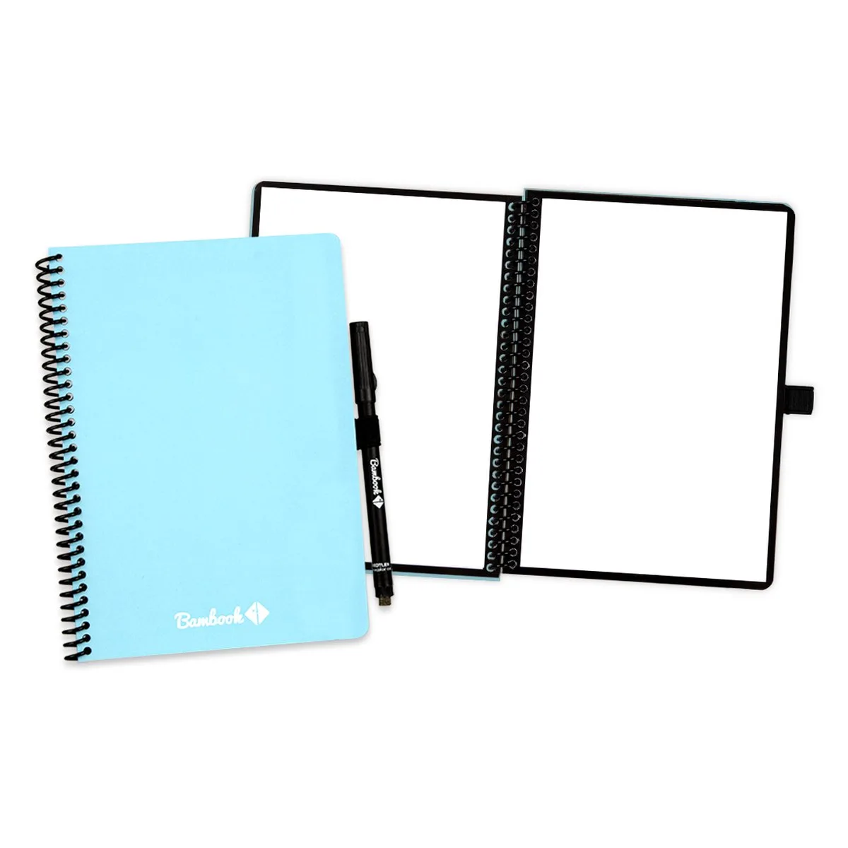 Colourful uitwisbaar notitieboek - A5 - Blanco pagina's - Duurzaam, herbruikbaar whiteboard schrift - Met 1 gratis stift de Bambook en Bleu – photo produit