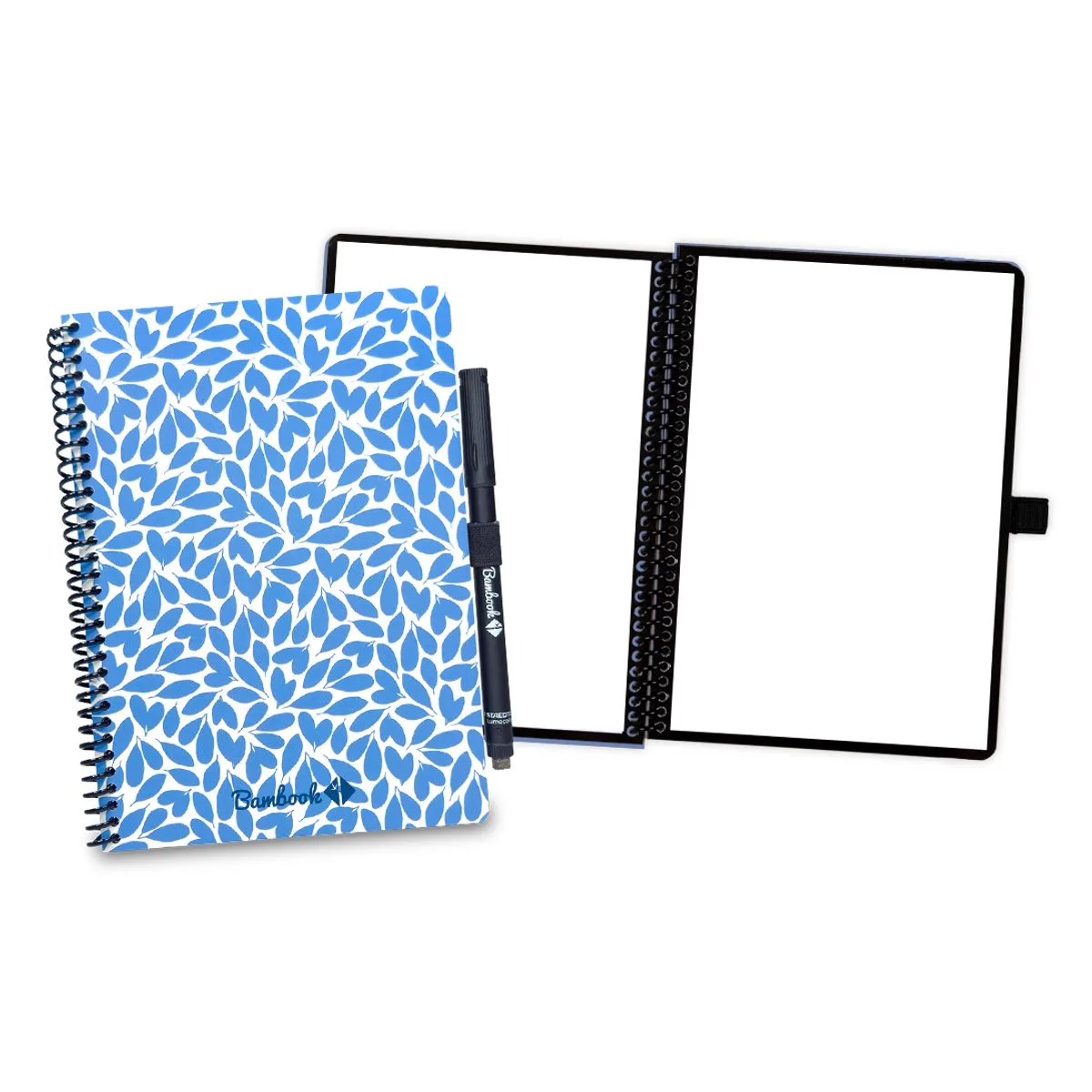 Leaf uitwisbaar notitieboek - Blauw Breeze - A5 - Blanco pagina's - Duurzaam, herbruikbaar whiteboard schrift - Met 1 gratis stift van Bambook in Blue Breeze – productfoto