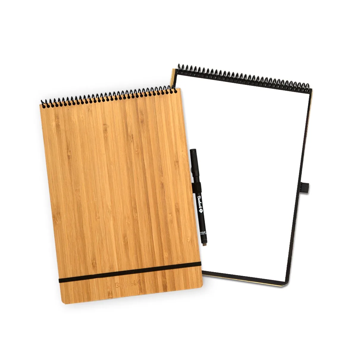 Notepad - Hardcover - A4 - Blanco pagina's - Met 1 gratis stift - Uitwisbaar schrijfblok / herbruikbaar notitieblok / duurzaam kladblok / whiteboard collegeblok von Bambook in Bamboe – Produktfoto