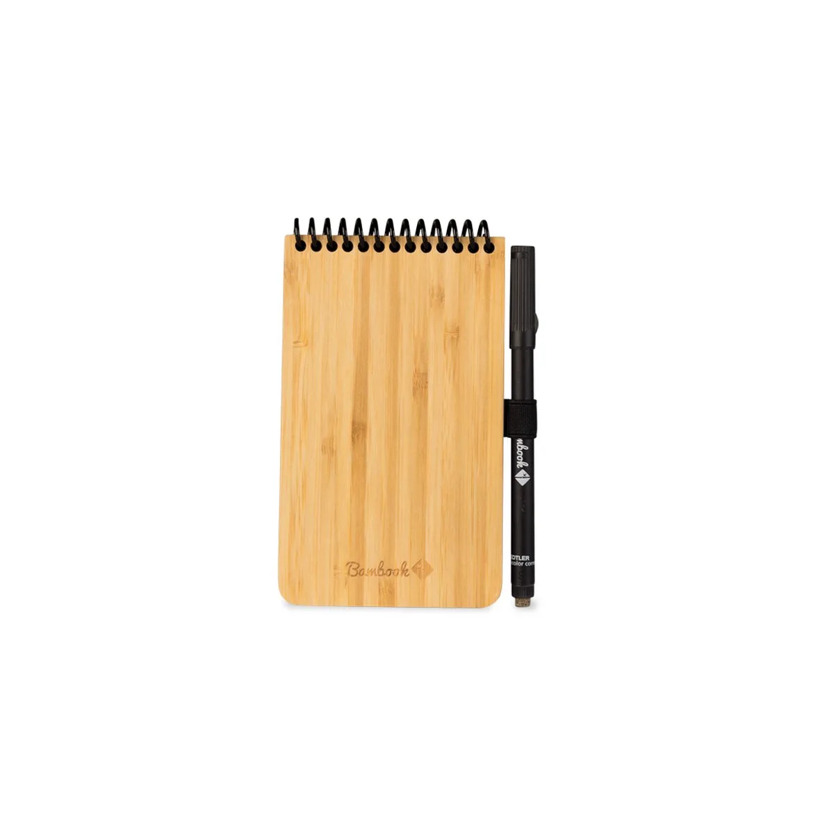 Pocket uitwisbaar notitieboek - Hardcover - Duurzaam, herbruikbaar whiteboard schrift - Met 1 gratis stift van Bambook in Bamboe – productfoto