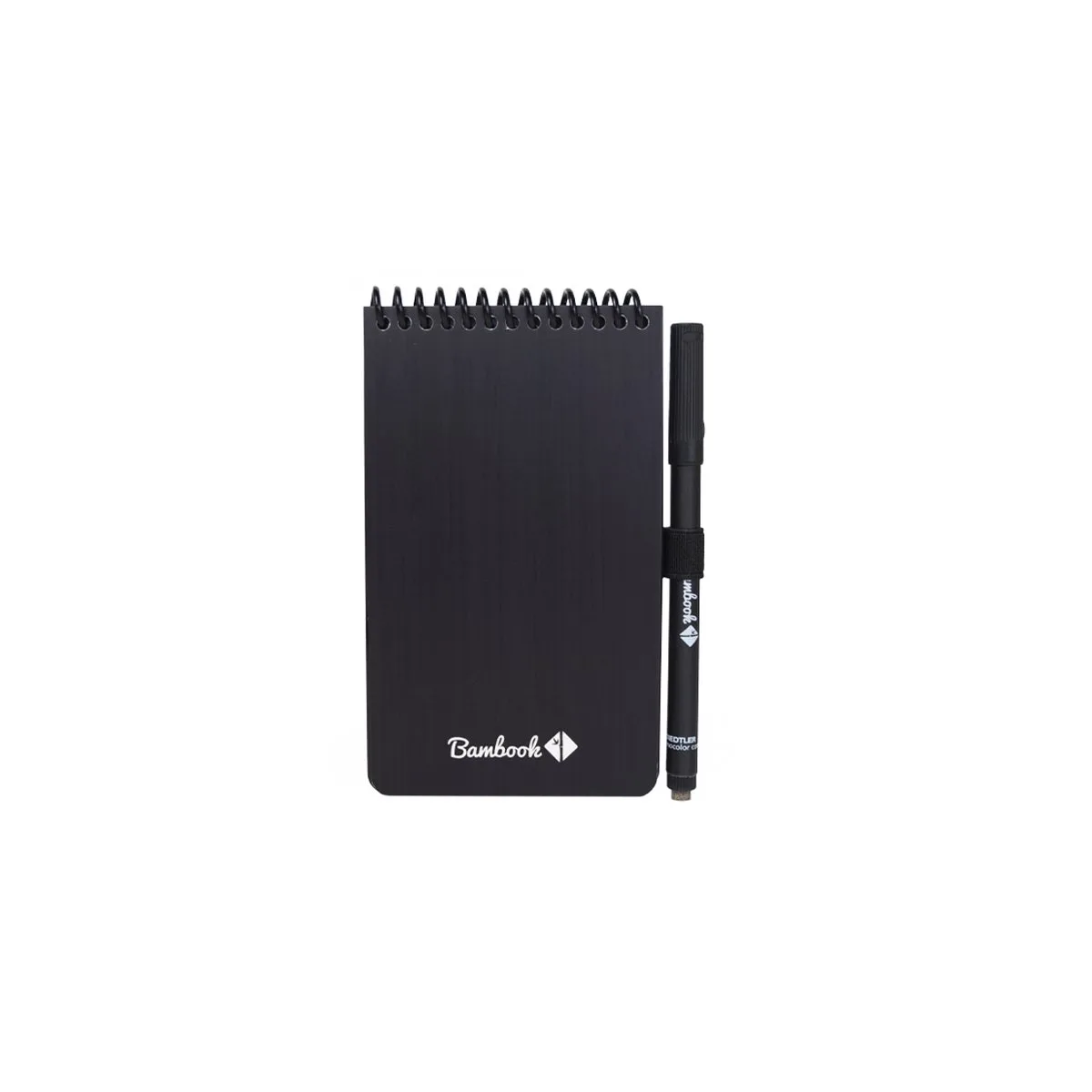 Pocket uitwisbaar notitieboek - Softcover - Duurzaam, herbruikbaar whiteboard schrift - Met 1 gratis stift von Bambook in Schwarz – Produktfoto