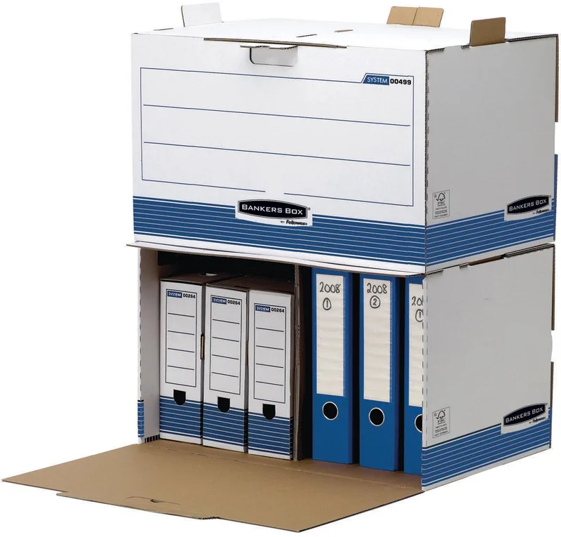 archiefdoos, formaat 54 x 32,5 x 37,5 cm, blauw van Bankers Box – productfoto