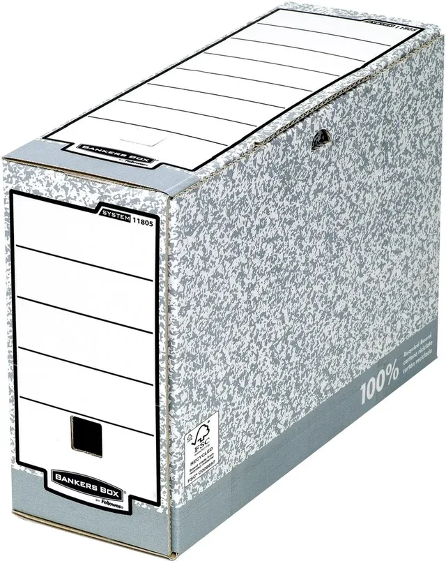 Archiefdoos 1080501 11.1 cm x 26.5 cm x 32.7 cm Karton (dun) Grijs, Wit 1 stuk(s)