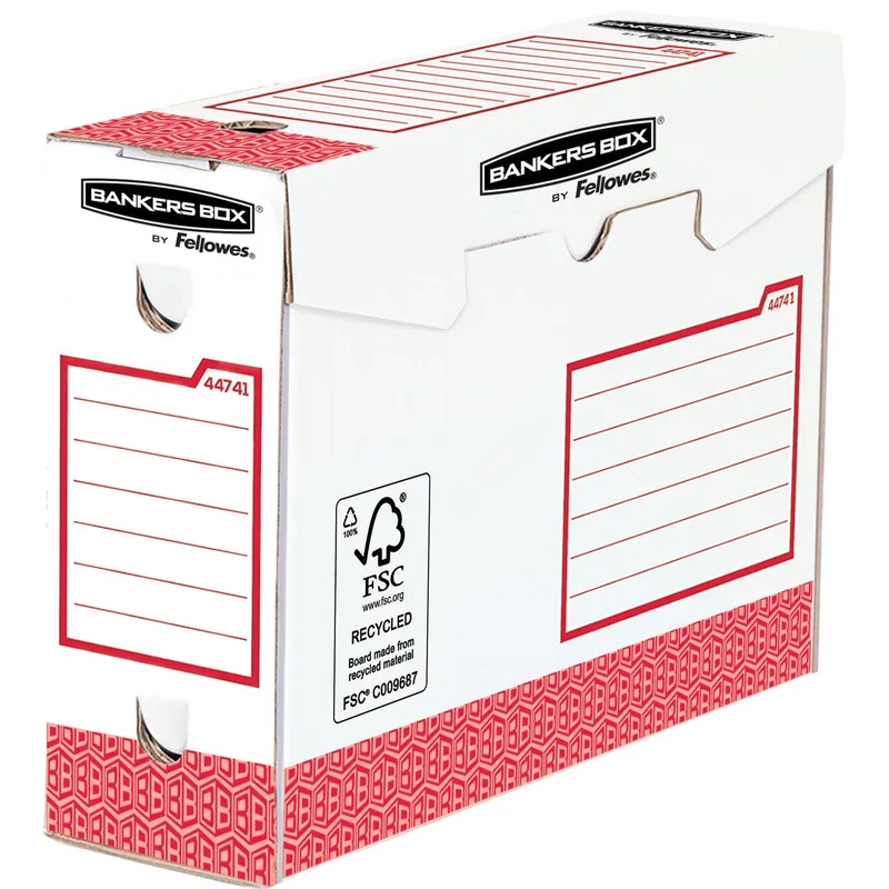 basic archiefdoos heavy duty, ft 9,5 x 24,5 x 33 cm, rood, pak van 20 stuks by Bankers Box – product photo