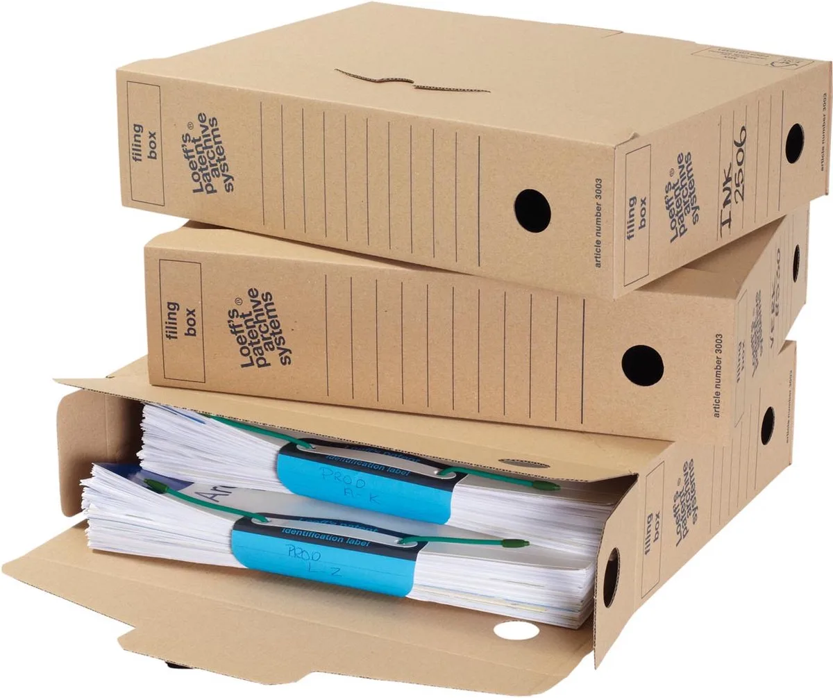 Loeff's archiefdozen universeel Box A4 345x250x80 mm Pak van 50 stuks FSC von Bankers Box in Braun – Produktfoto