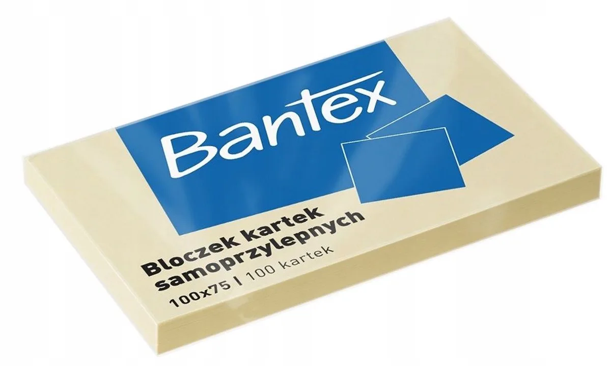 Gele Zelfklevende Notitieblaadjes 75x100mm - 100 Vel de Bantex en Jaune – photo produit