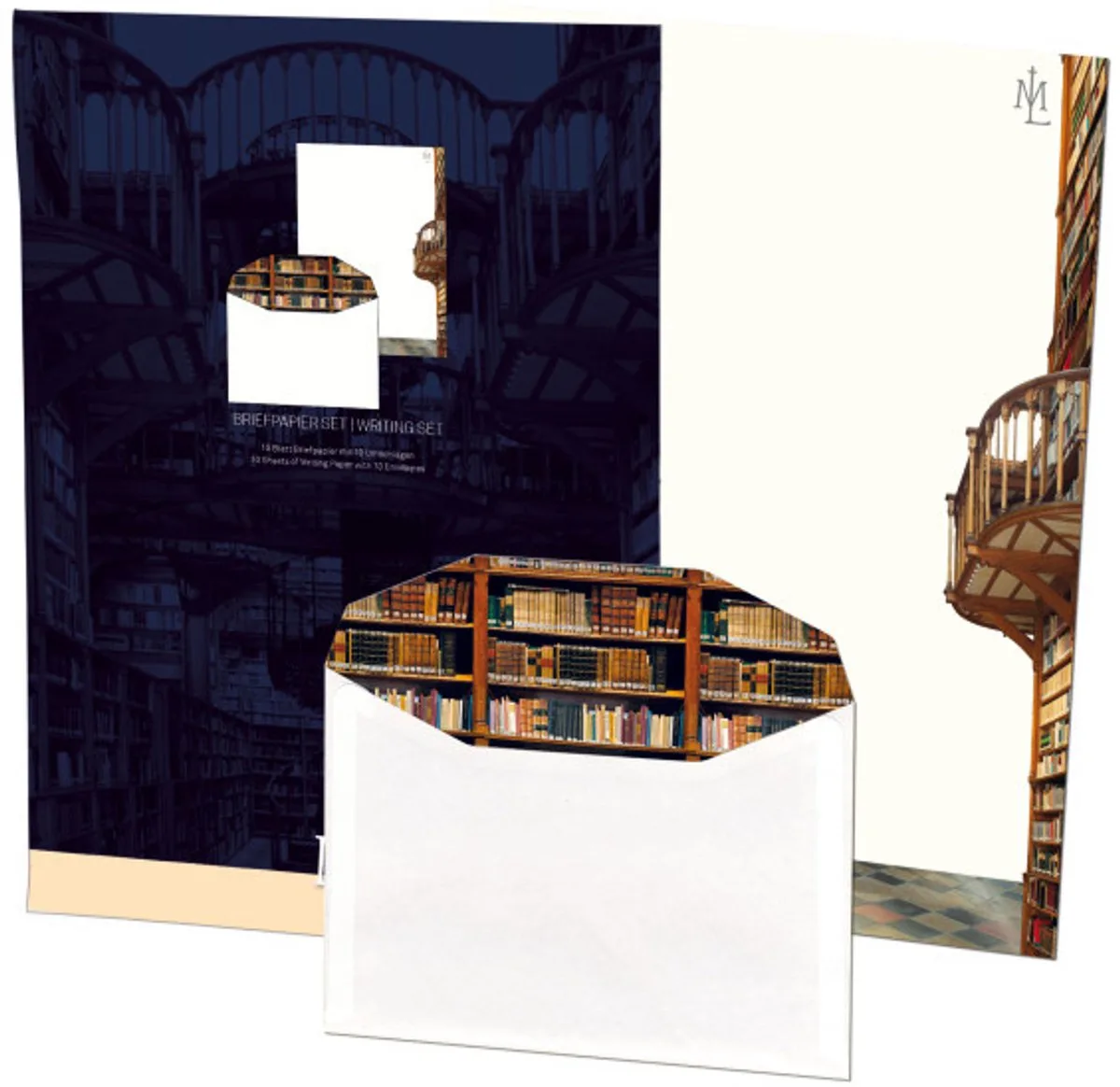 Briefpapier met enveloppen: Die Klosterbibliothek, Maria Laach fra Bekking & Blitz i Flerfarvet – produktbillede