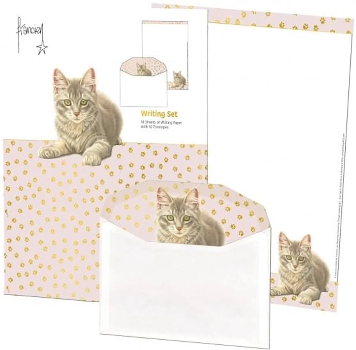 Briefpapier met enveloppen: Franciens Kittens från Bekking & Blitz i Flerfärgad – produktbild