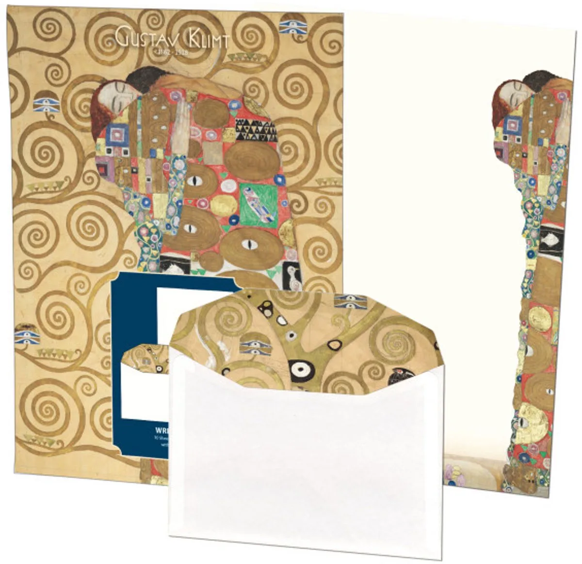 Briefpapier met enveloppen: Gustav Klimt från Bekking & Blitz i Gul – produktbild