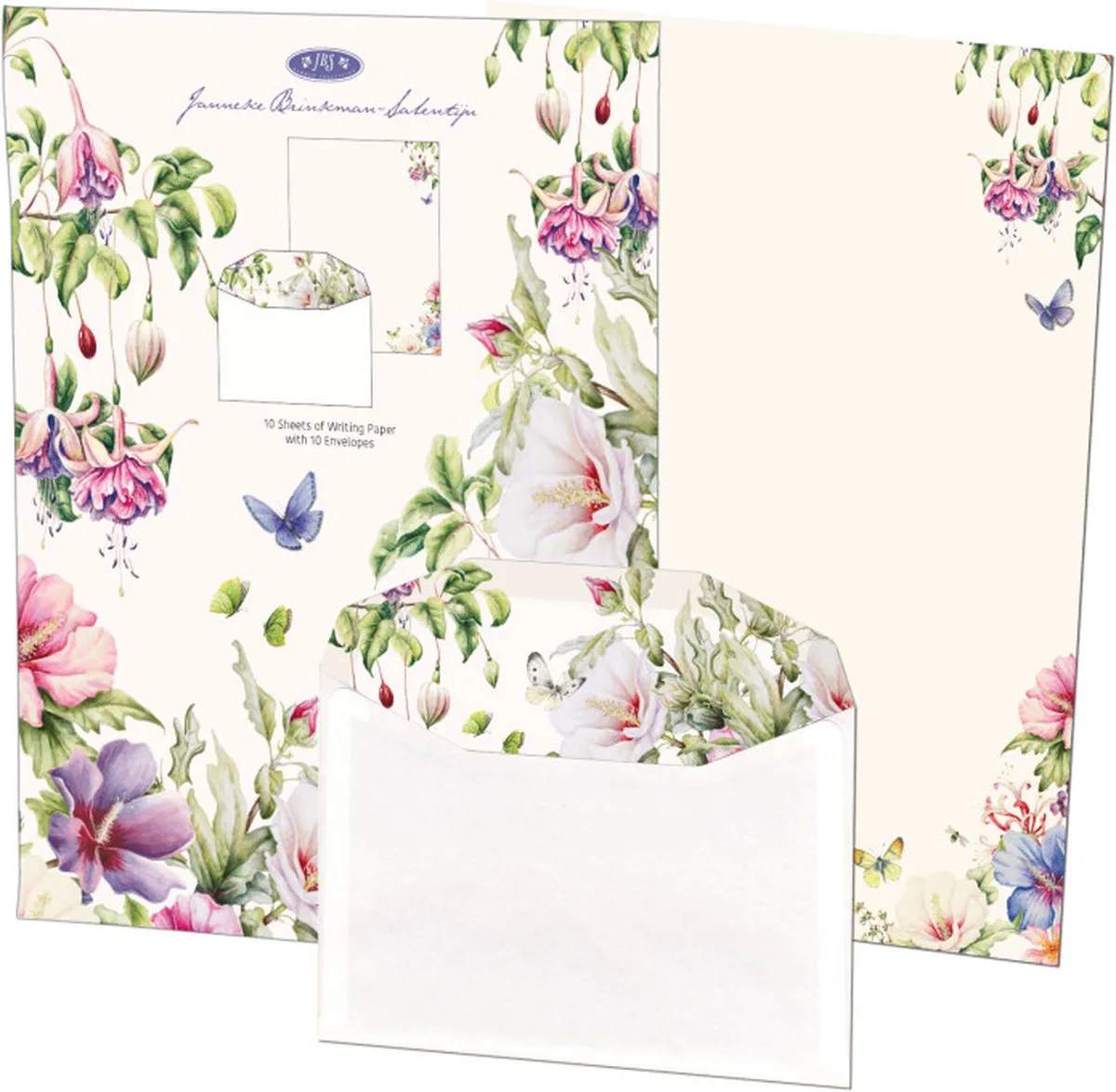 Briefpapier met enveloppen: Hibiscus, Janneke Brinkman-Salentijn från Bekking & Blitz i Flerfärgad – produktbild