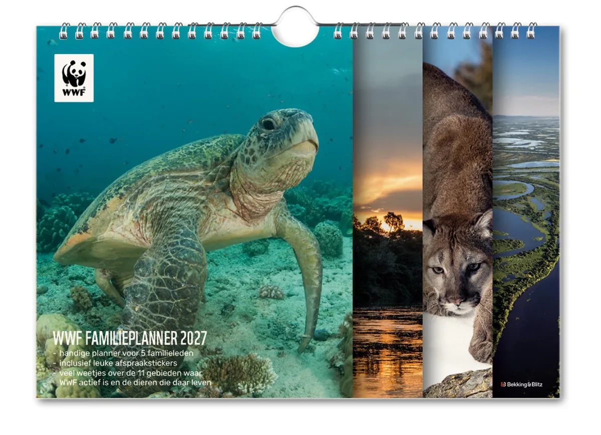 FamiliePlanner WNF Kalender 2027 fra Bekking & Blitz i Blå – produktbillede