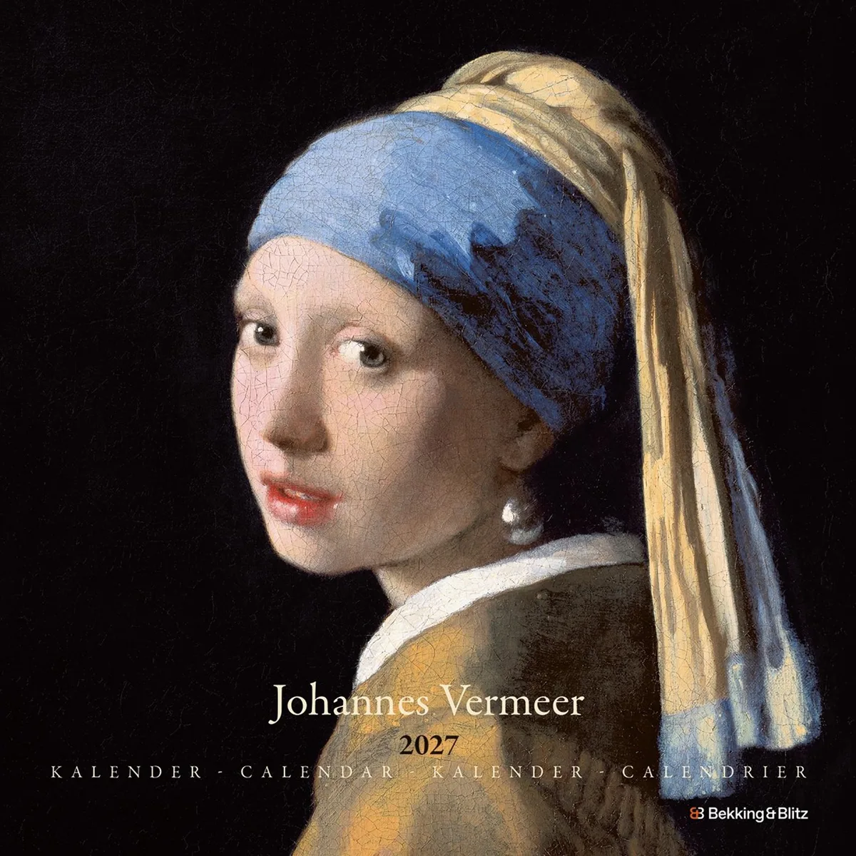 Johannes Vermeer Mini Kalender 2027 fra Bekking & Blitz i Blå – produktbillede
