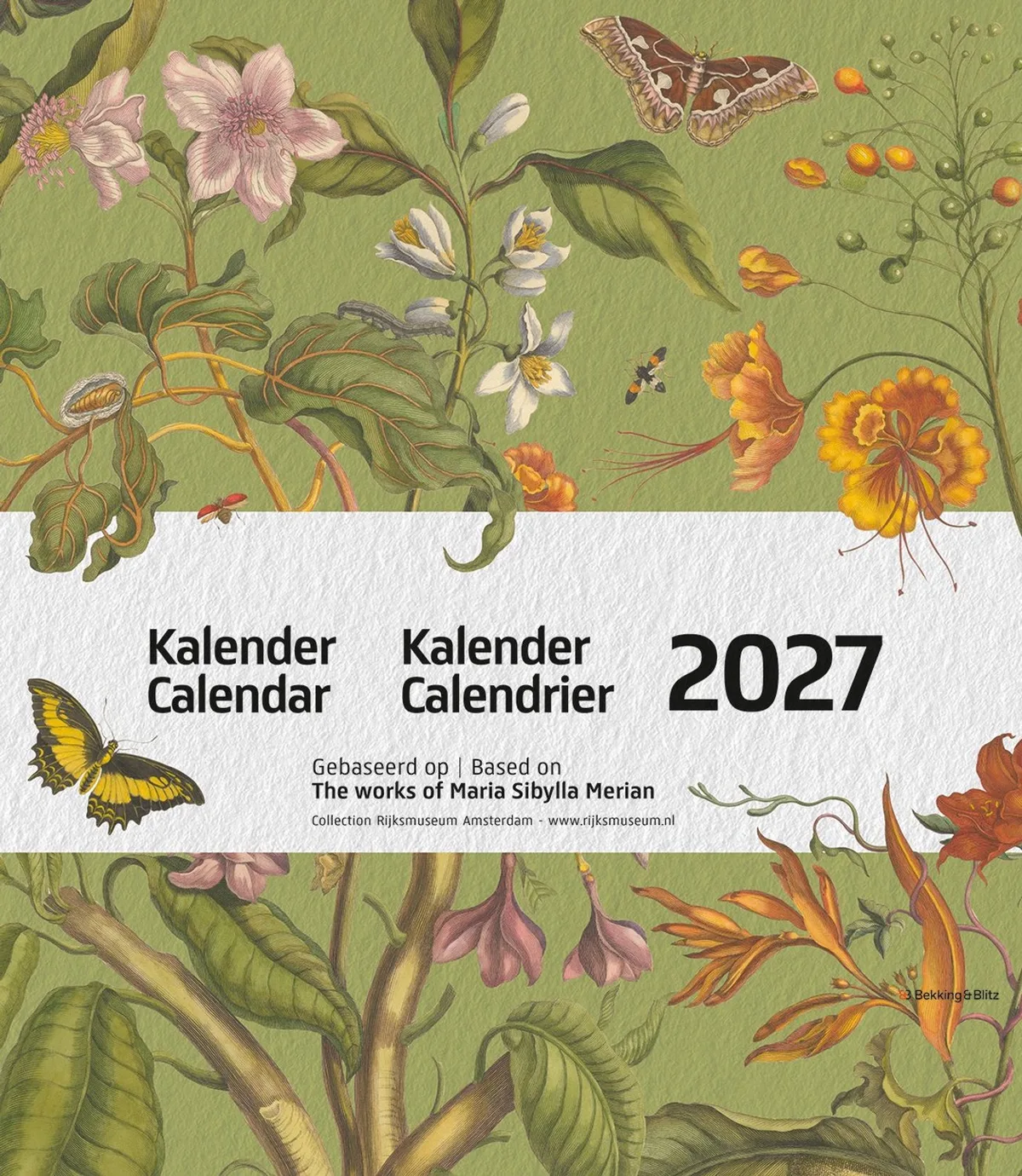 Maria Sibylla Merian Kalender 2027 fra Bekking & Blitz i Gul – produktbillede