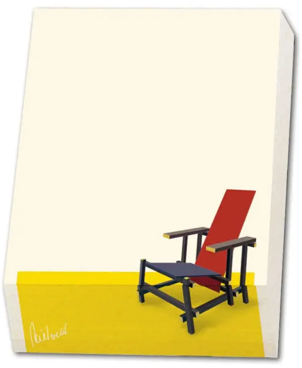 Memo blocnote: Rood blauwe stoel, Gerrit Rietveld, Rietveld Schröderhuis från Bekking & Blitz i Svart – produktbild