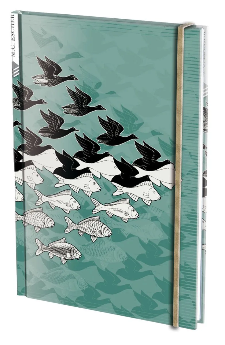 Notitieboek - A5 formaat - Kunst – Grafische kunst - Lucht en Water - M.C. Escher från Bekking & Blitz i Flerfärgad – produktbild