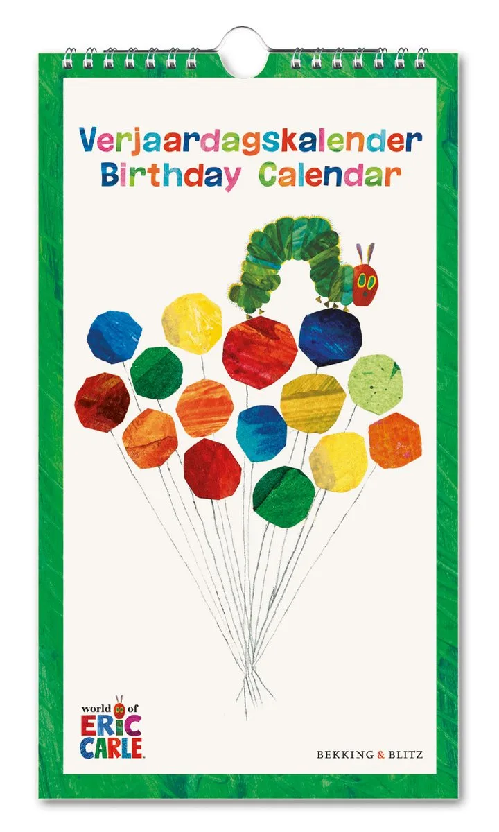 Verjaardagskalender – Kunstkalender – Rupsje Nooitgenoeg - The very hungry caterpillar - Eric Carle fra Bekking & Blitz i Flerfarvet – produktbillede
