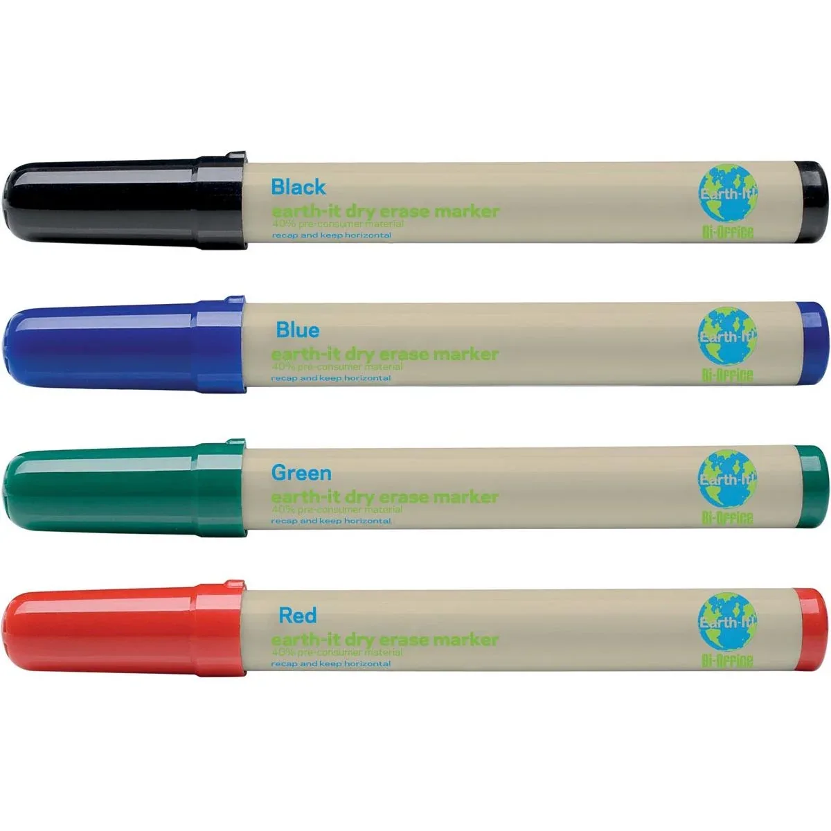 Earth-It whiteboardmarkers, set van 4 stuks in geassorteerde kleuren de Bi-Office – photo produit
