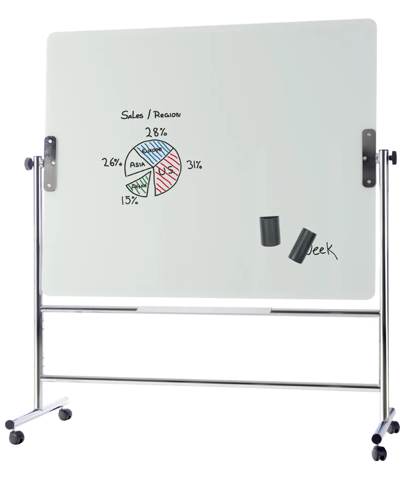 Glas-Magnettafel, mobil, drehbar, 1.200 x 900 mm von Bi-Office – Produktfoto