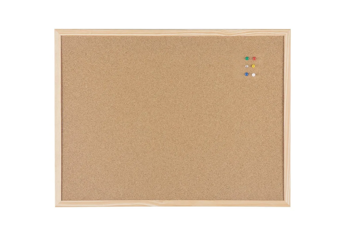 Pinnwand Korktafel MC040012010 beidseitig Holzrahmen 60x45cm von Bi-Office in Braun – Produktfoto