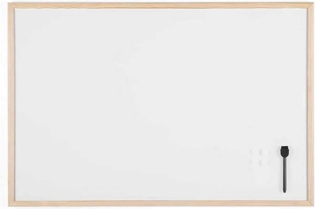 whiteboard met houten lijst 900 x 600 mm von Bi-Office in Den, Weiß – Produktfoto