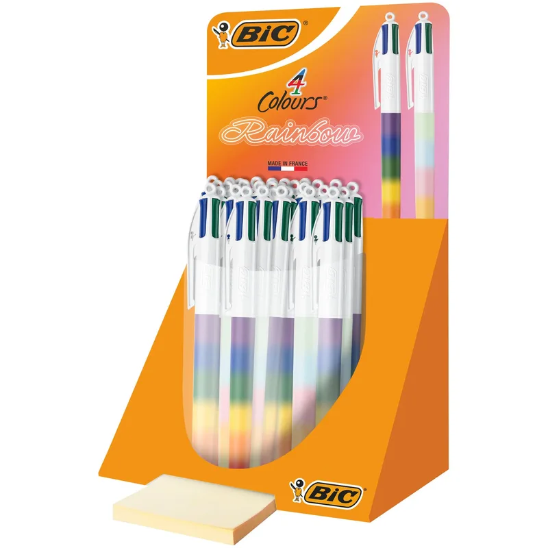 4-kleuren balpen bic regenboog m assorti | 40 stuks de BIC – photo produit