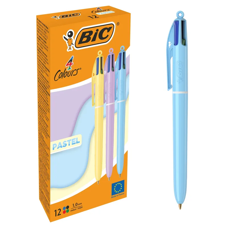 Balpen bic 4-kleuren m pastel assorti by BIC – product photo