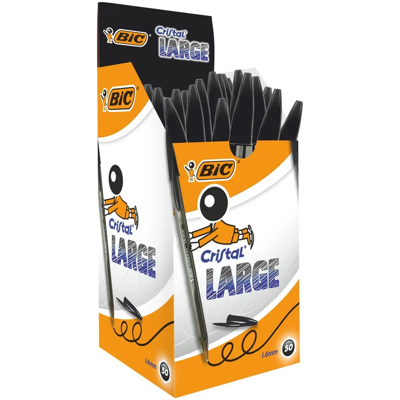Balpen bic cristal l zwart | 50 stuks von BIC – Produktfoto