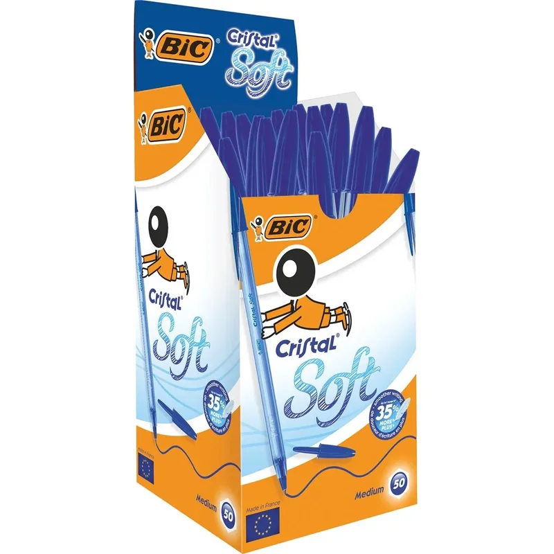 balpen Cristal Soft, medium punt, pak van 50 stuks, blauw by BIC – product photo