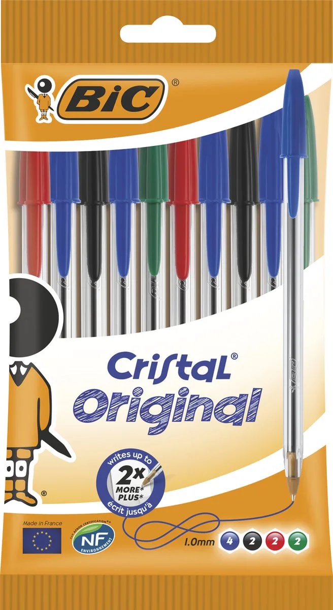 Balpennen Cristal BIC - Assorti - 10 stuks fra BIC i Blå – produktbillede