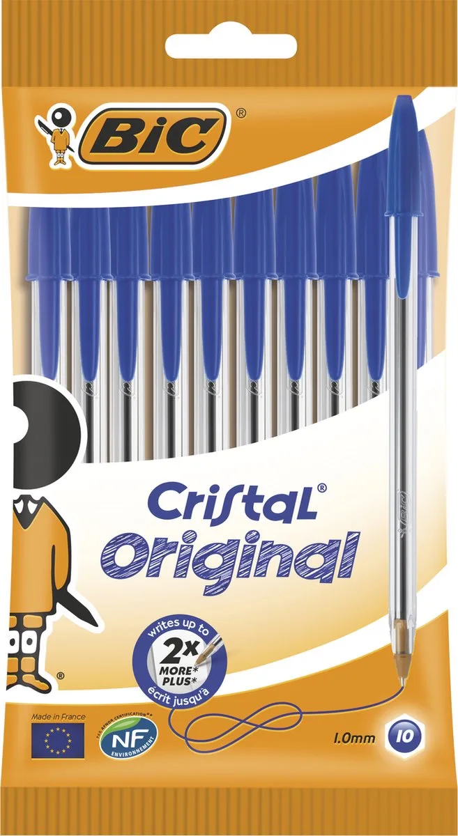 balpennen set - 10x stuks - pennen - pennenset fra BIC i Blå – produktbillede