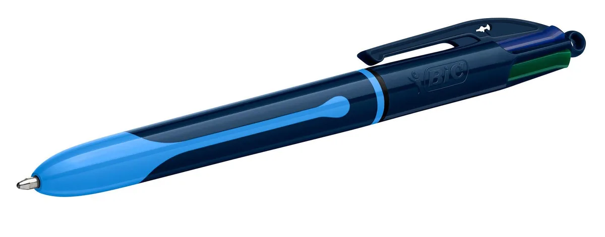 BIC® 4-Farben-Kugelschreiber, Schreibfarbe: schwarz, blau, rot, grün från BIC – produktbild