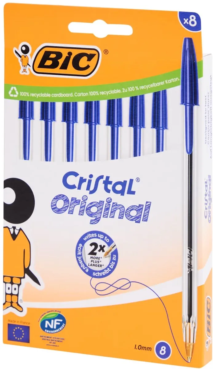 Cristal Original Balpen - Doos van 8 - Medium Punt 1.0 mm by BIC in Blue – product photo