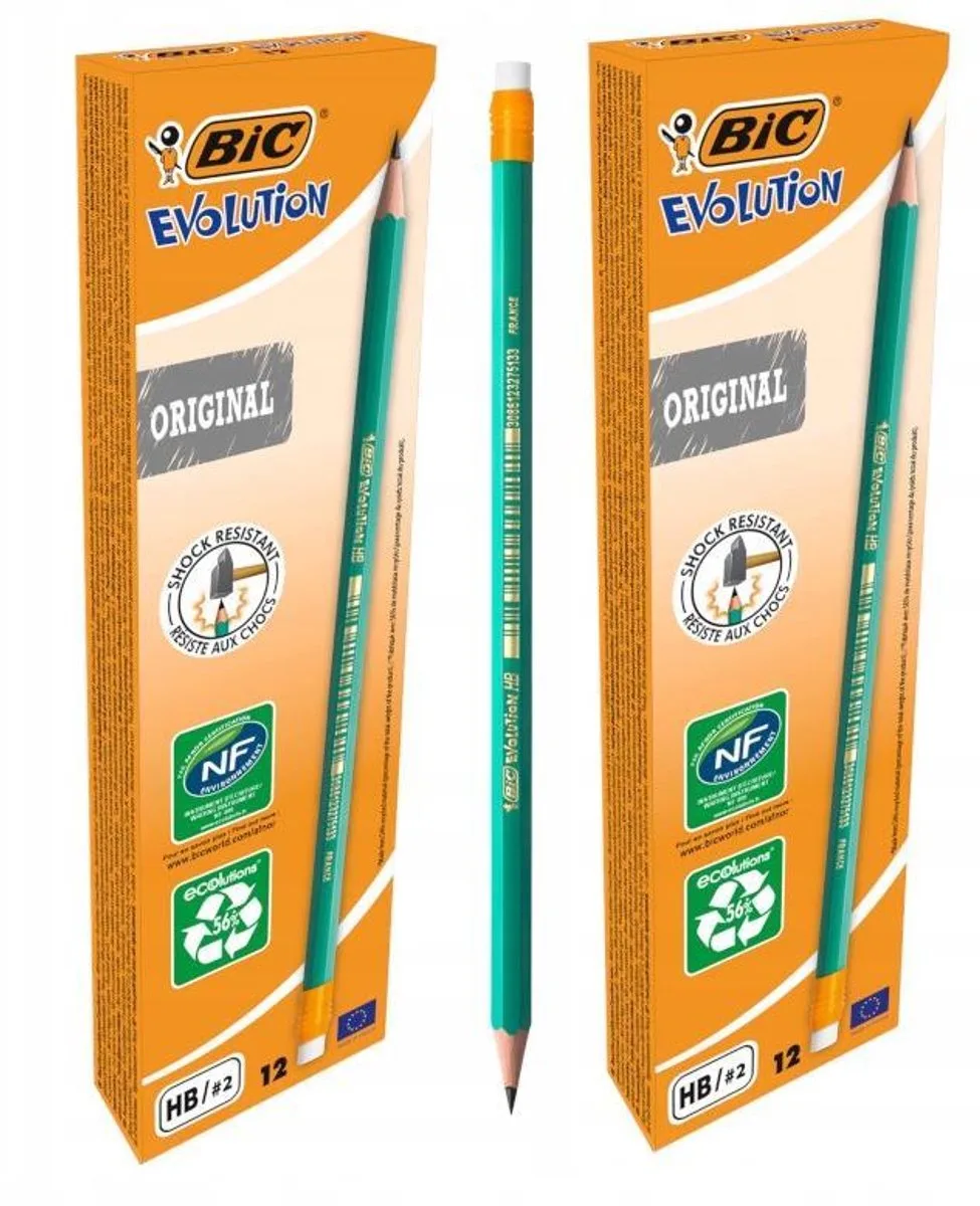 Evolution 655 HB Potloodset met Gum - 24 Stuks van BIC in Oranje – productfoto