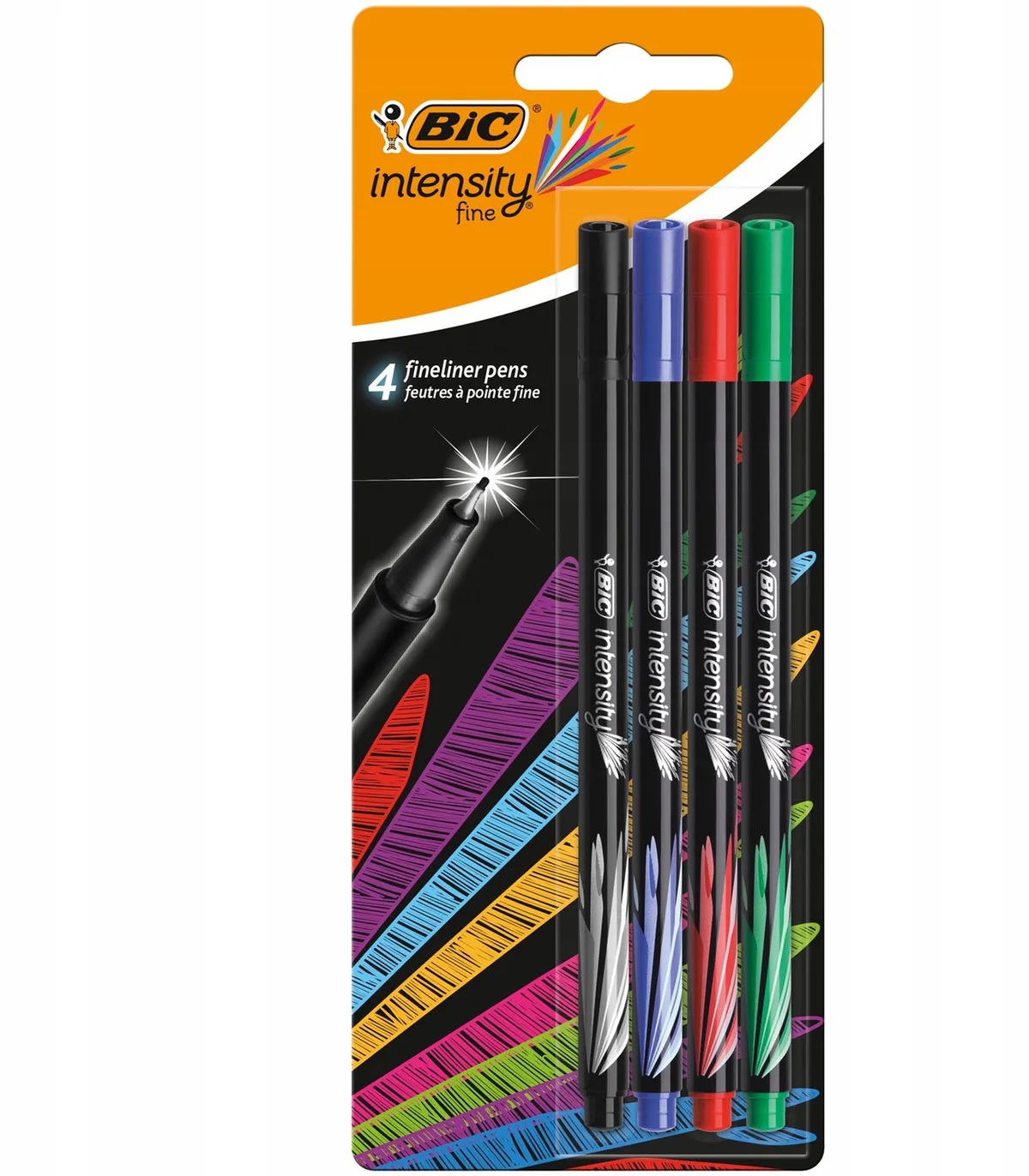 Fineliner Set 4 Kleuren 0.4mm Intensiteit de BIC en Assorti – photo produit