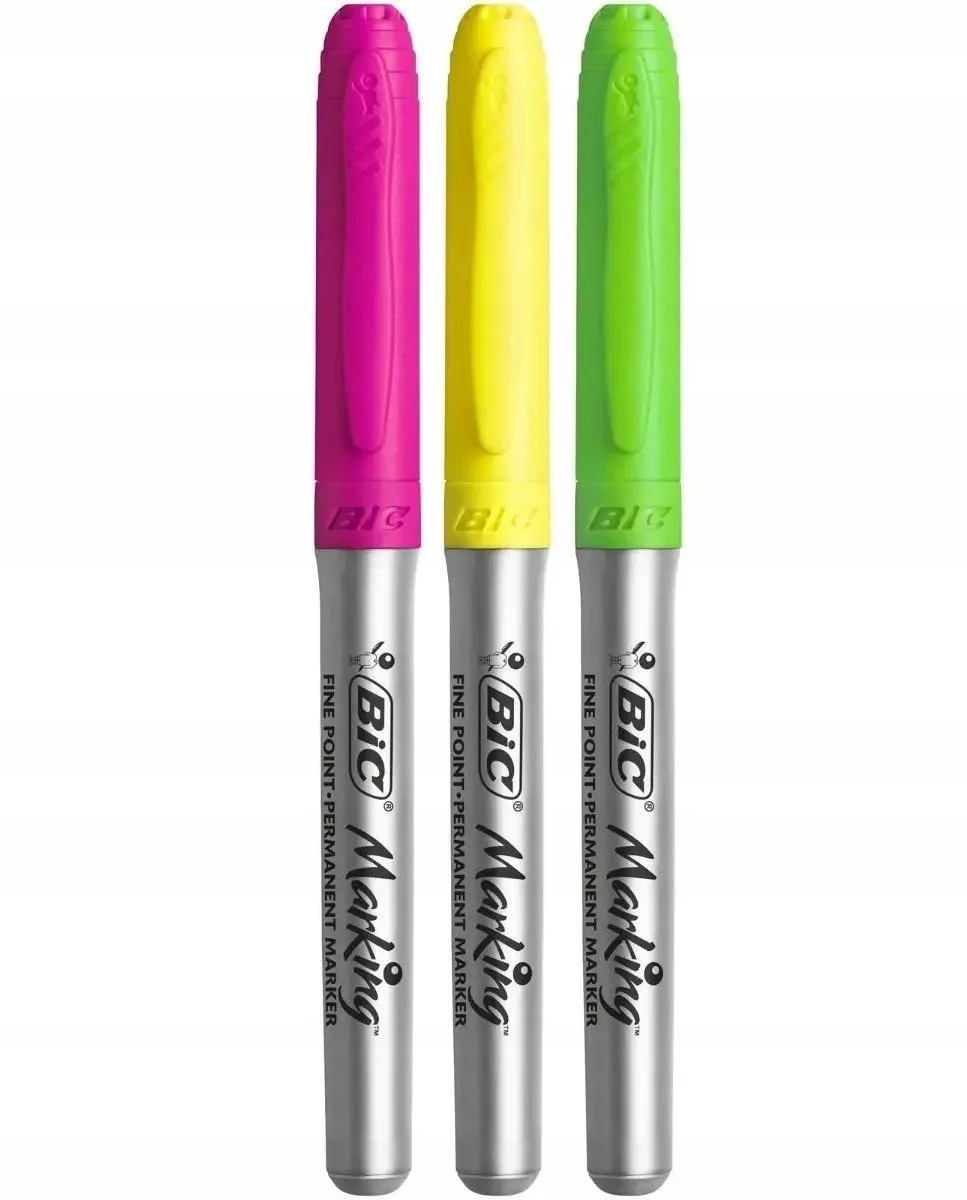 Intense Permanent Markers, 3 stuks, rubberen grip, levendige kleuren van BIC in Meerkleurig – productfoto
