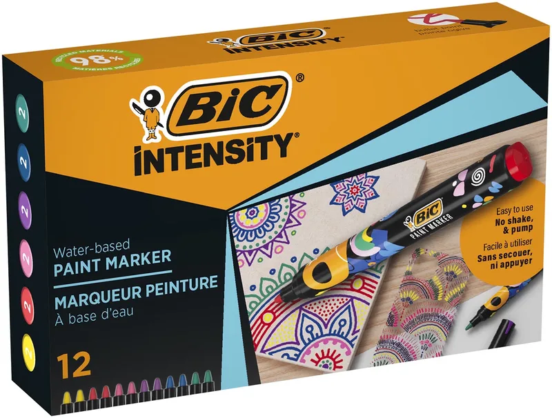 Intensity paintmarker, geassorteerde kleuren, set van 12 stuks de BIC – photo produit