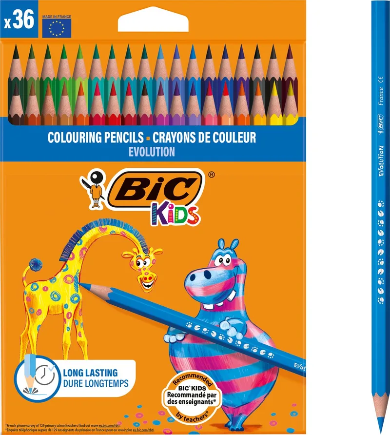 Kids Ecolution Evolution - Kleurpotloden - Kinderen en volwassenen - Verschillende Kleuren - Potlood - 36 Stuks by BIC in Multicolour – product photo
