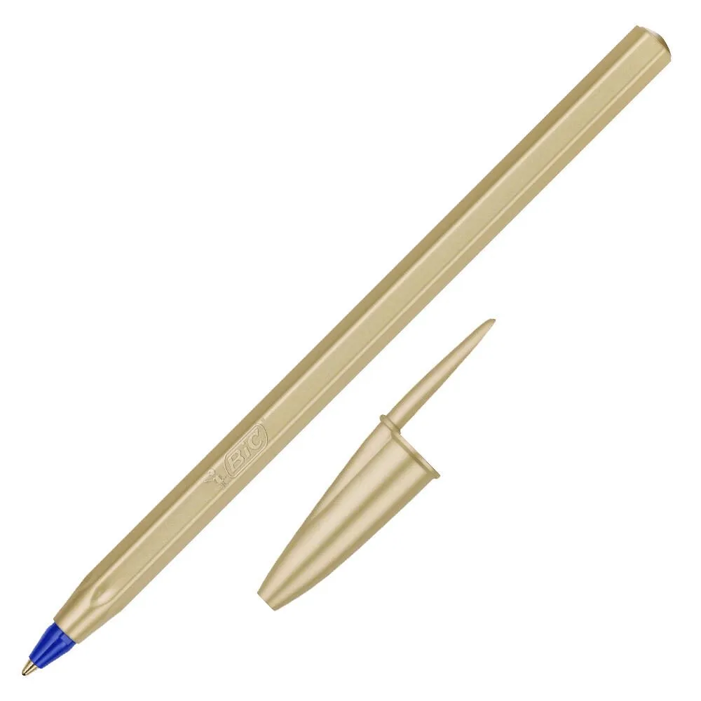 Kugelschreiber Cristal Glace gold, Schreibfarbe: Blau von BIC – Produktfoto