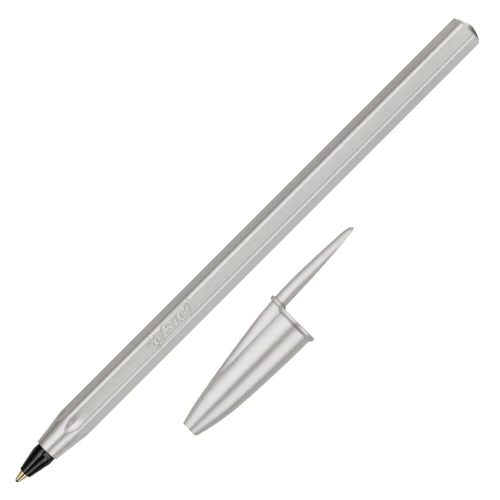 Kugelschreiber Cristal Glace Silber, Schreibfarbe: Blau by BIC – product photo