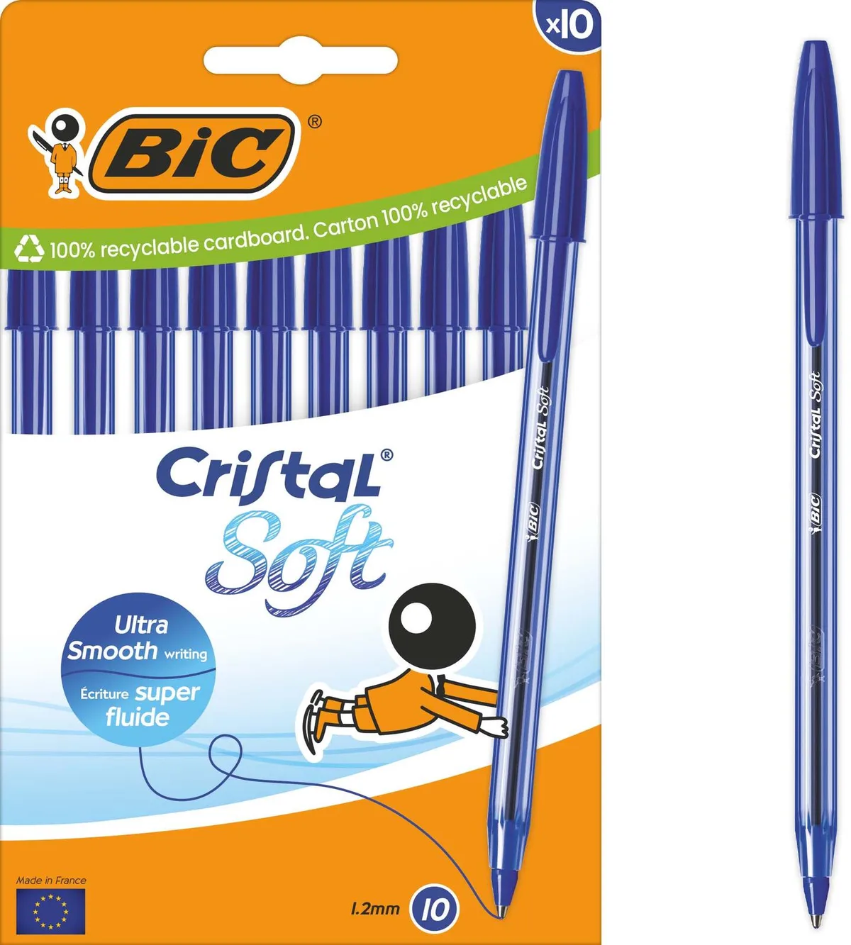 Kugelschreiber Cristal Soft, Schreibfarbe: blau de BIC – photo produit