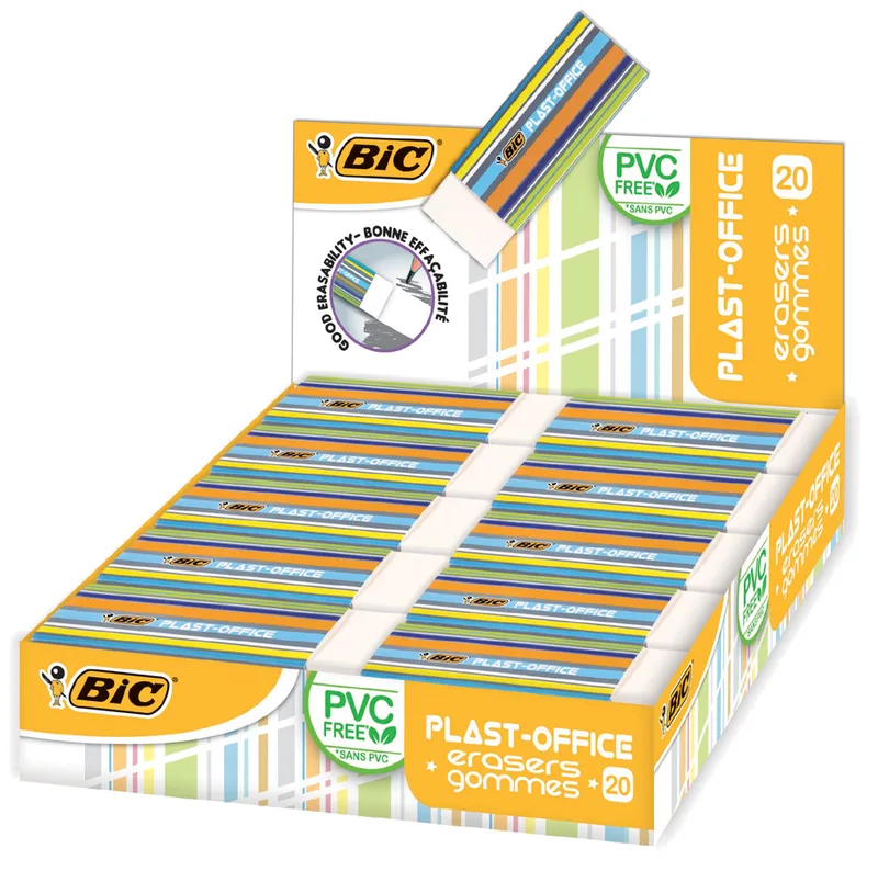 Kunststoff-Radierer Plast-Office, 20er Display by BIC – product photo