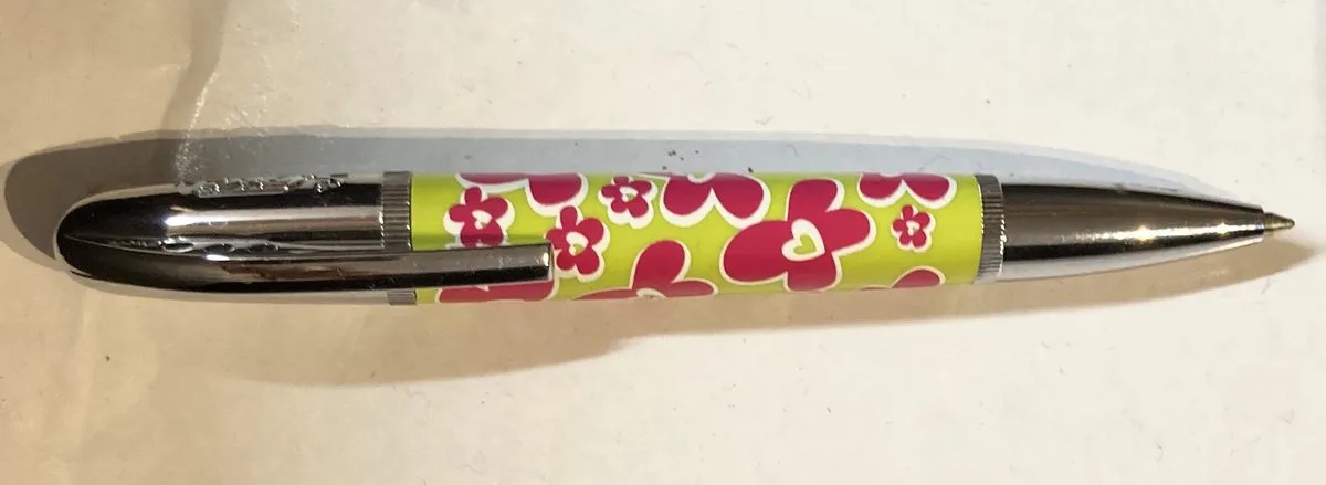 luxe rollerpen met vulling - bloemen fra BIC i Groen met bloemen – produktbillede