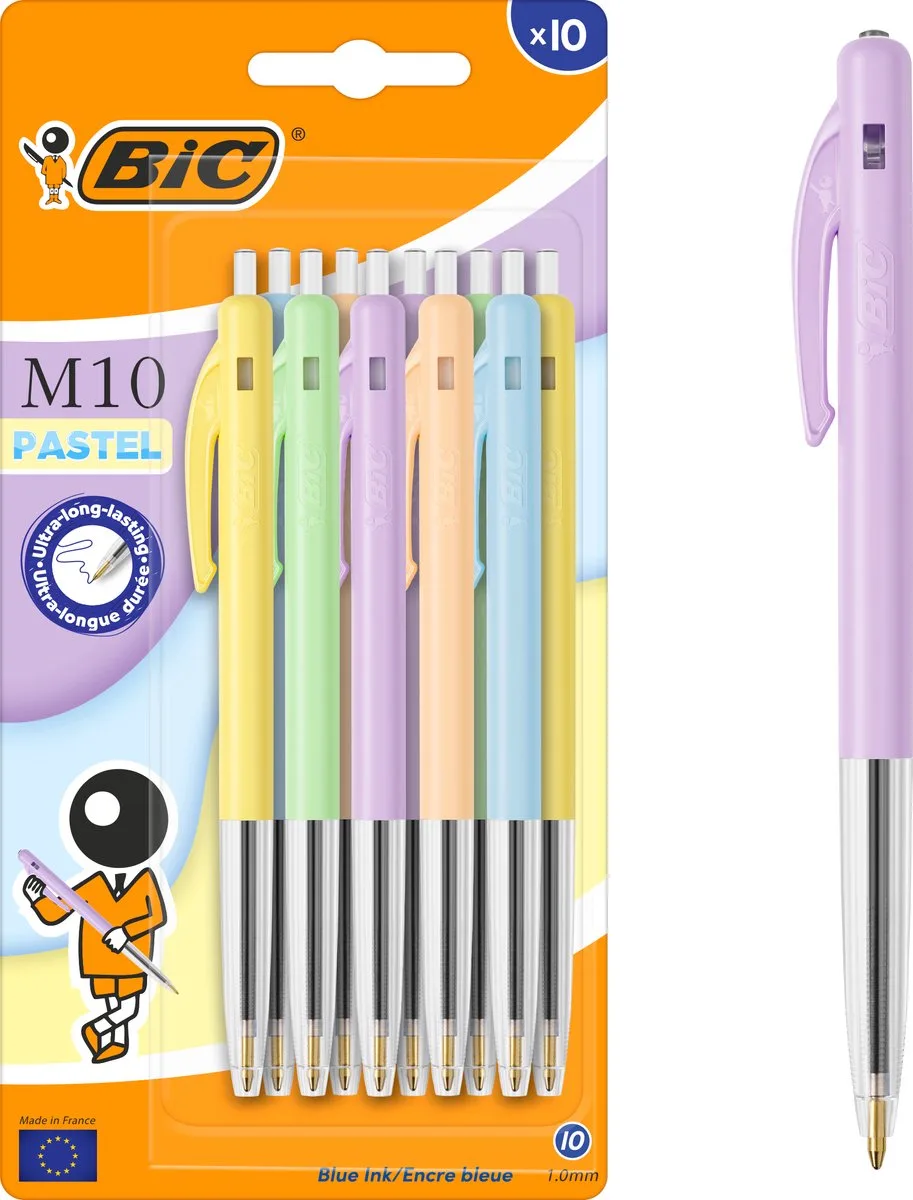 M10 Original Pastel - Balpennen - Pen - Uitschuifbaar - Klikmechanisme - Balpen - Pennen - 10 Stuks von BIC in Grün – Produktfoto