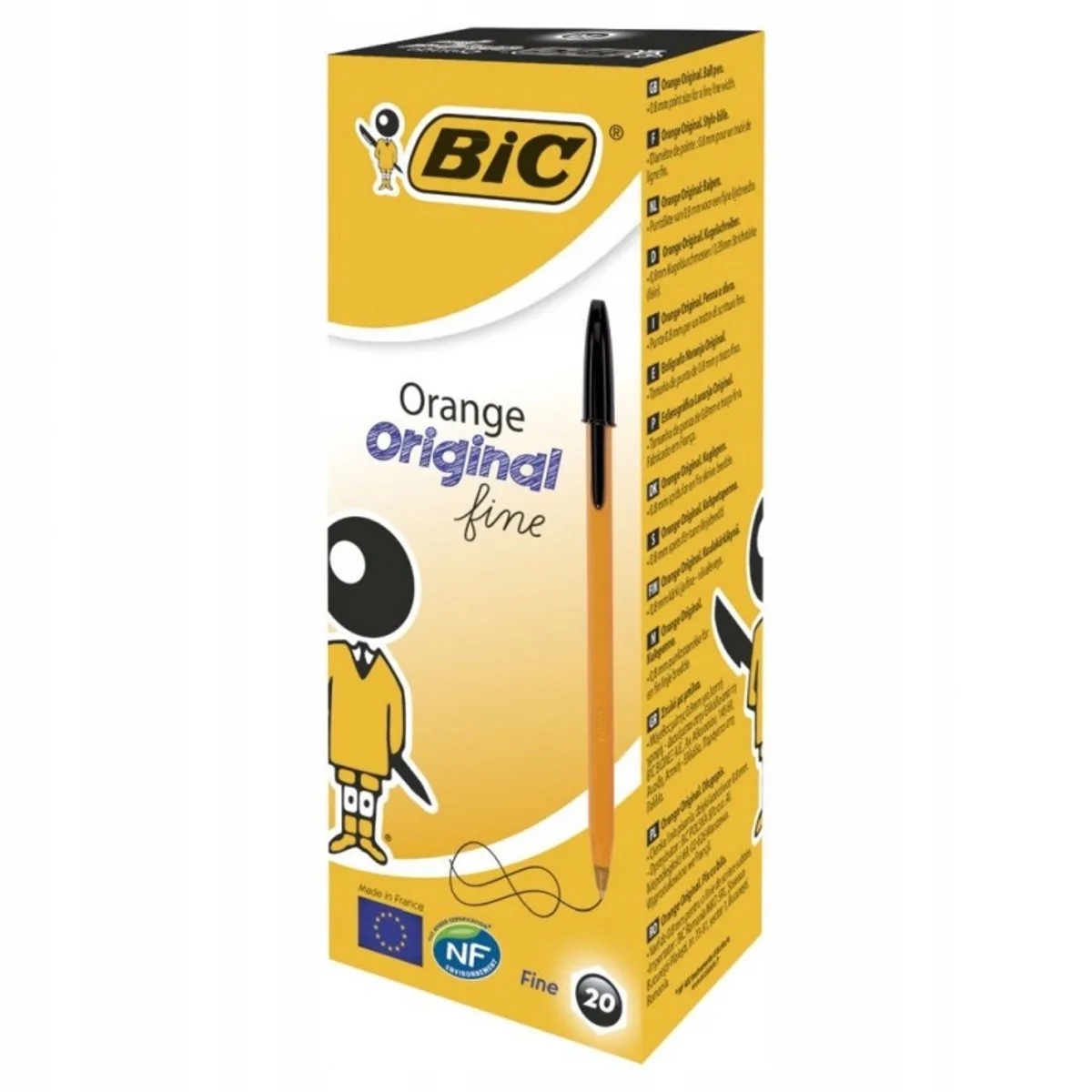 Orange Original Fine zwarte balpen - punt van 0,8 mm de BIC – photo produit